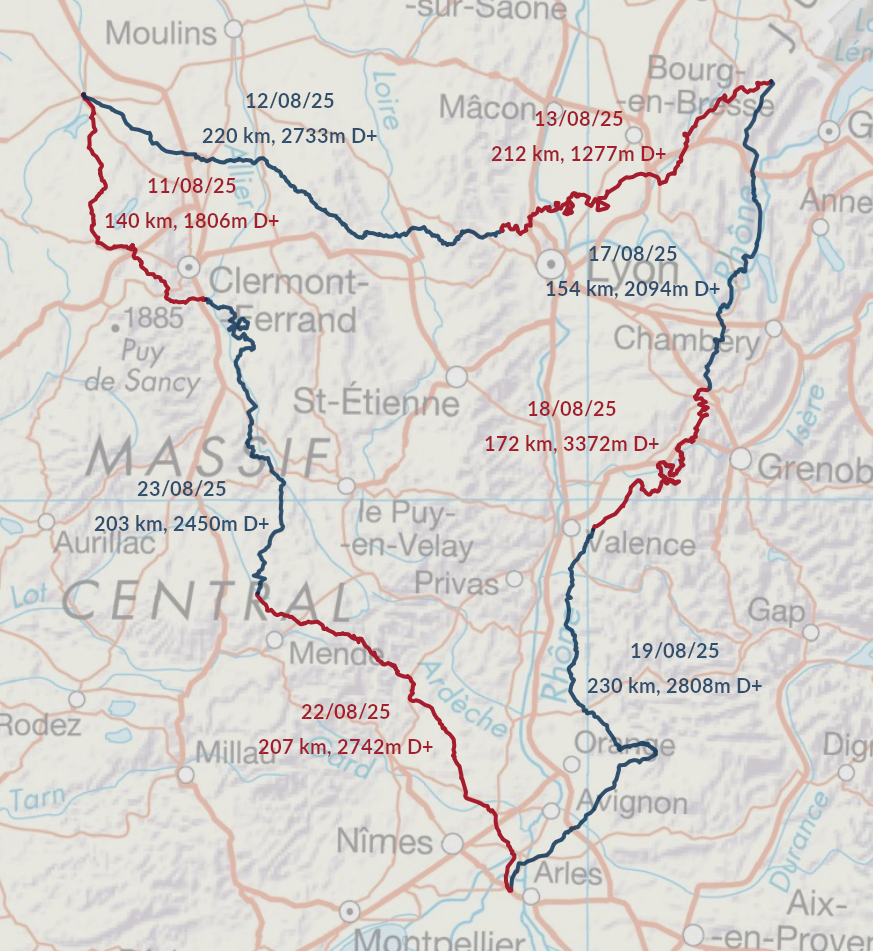 Carte vacances à vélo 2025