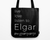 Live, love, listen to Elgar Classical music tote bag