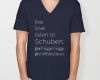 Live, love, listen to Schubert Classical music v-neck t-shirt